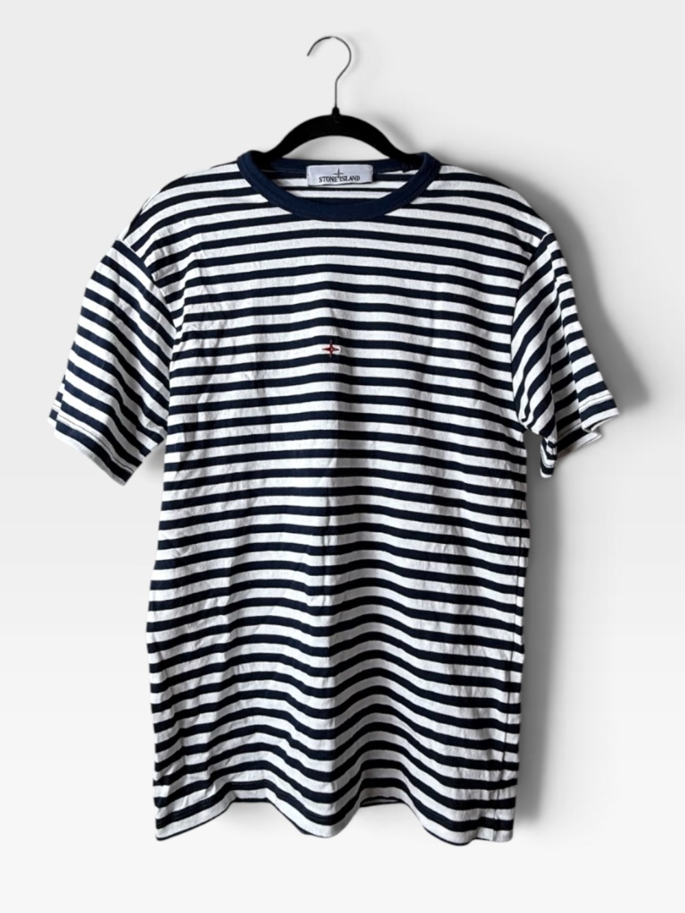 Stone Island Marina T-shirt Men's Size Medium Striped Short Sleeve Cotton (Y)